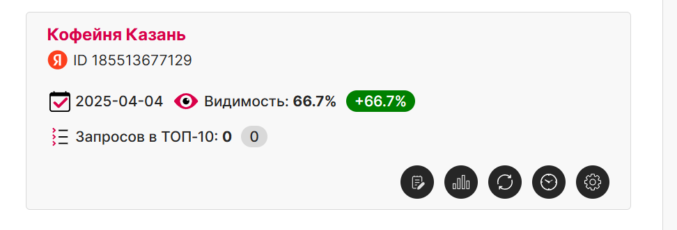 видимость карточки